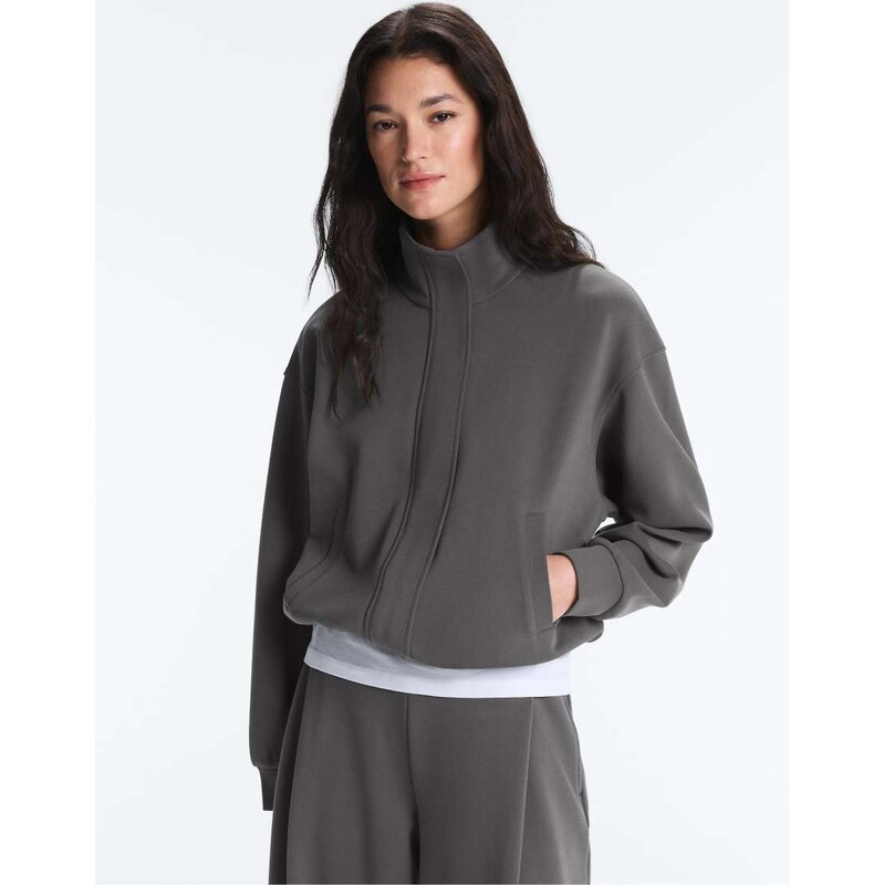 OYSHO Piqué jacket with cotton in grey 115058018
