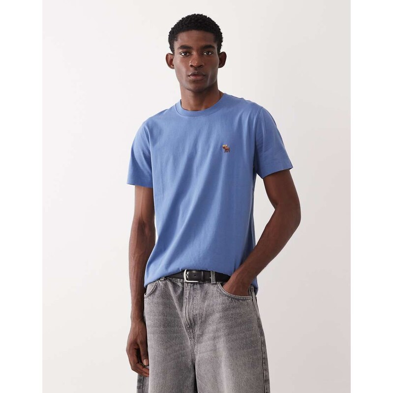 Abercrombie & Fitch icon logo everyday essential t-shirt in blue