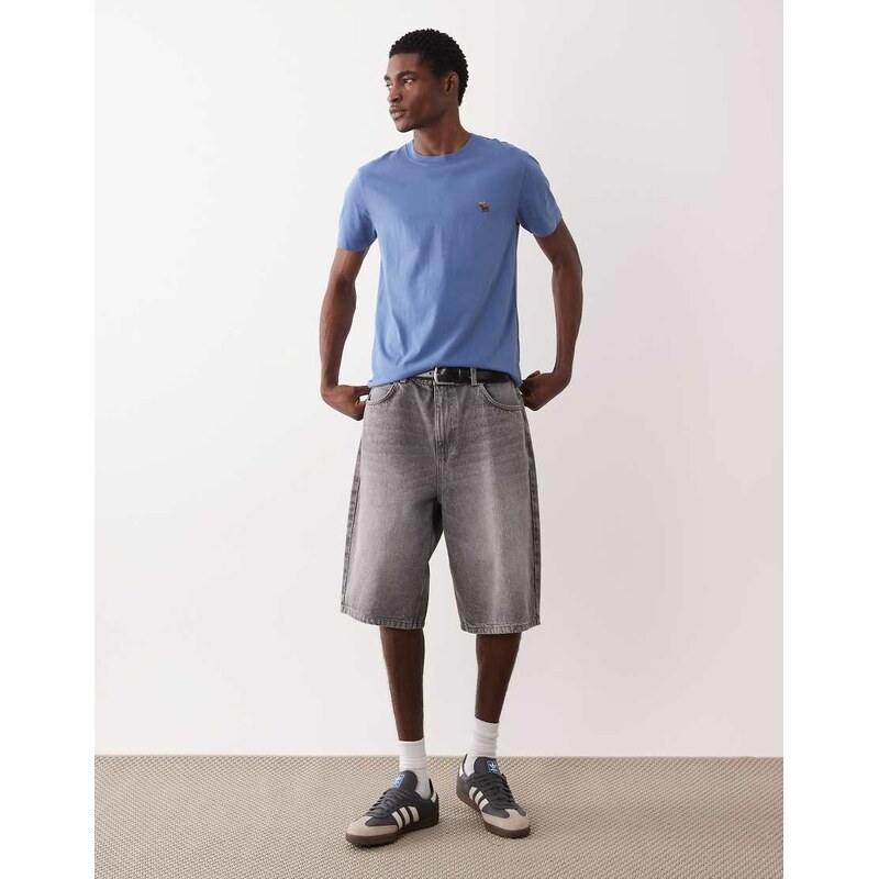 Abercrombie & Fitch icon logo everyday essential t-shirt in blue
