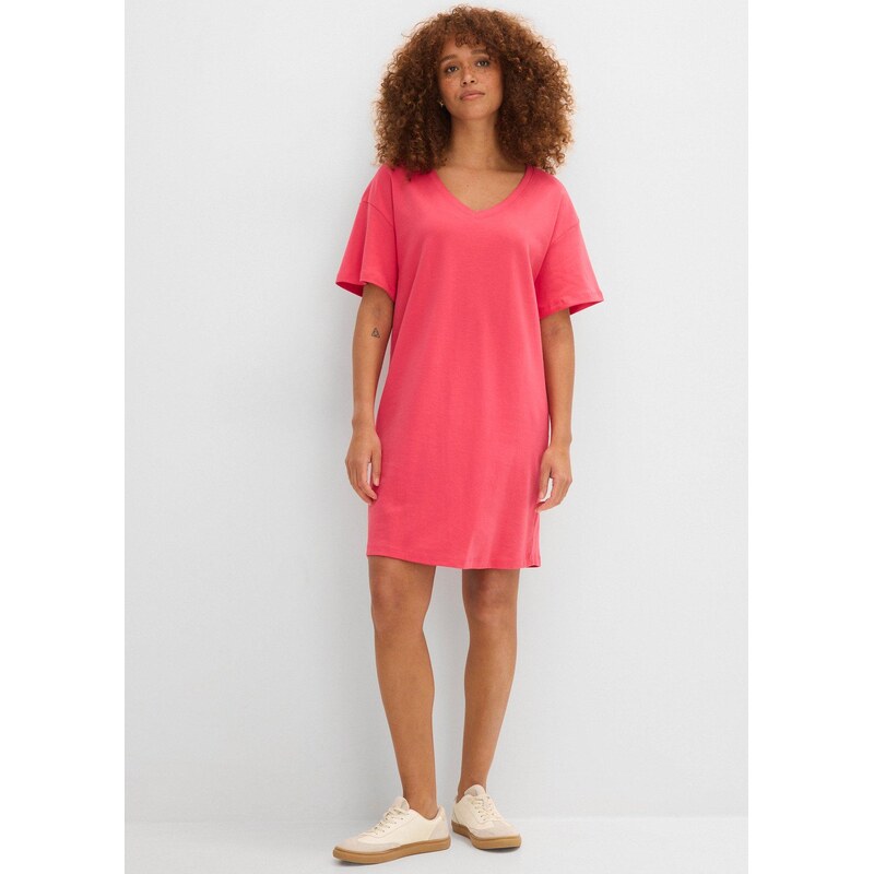 bonprix Úpletové šaty s výstřihem do V, oversized (2 ks v balení) 81623424