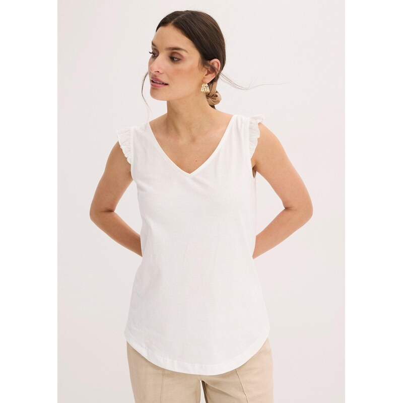 bonprix Top z čisté organické bavlny béžová Žena 113657058