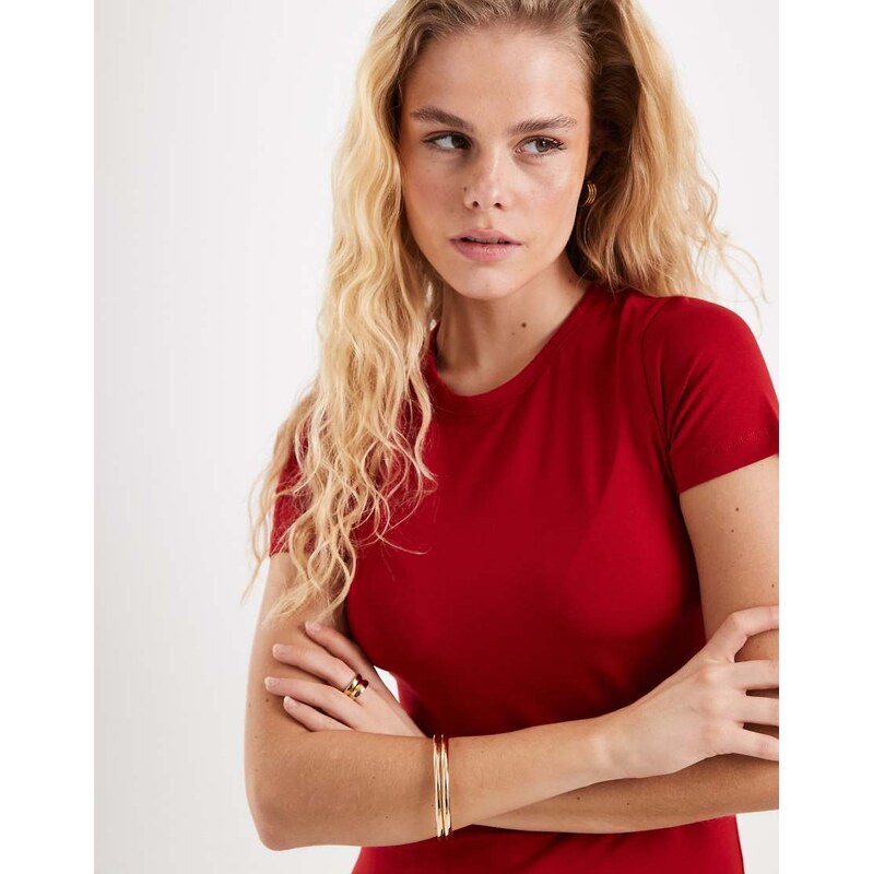 JJXX Gigi fitted t-shirt in red