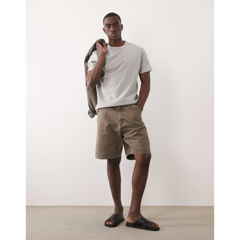 Jack & Jones carpenter denim shorts in brown