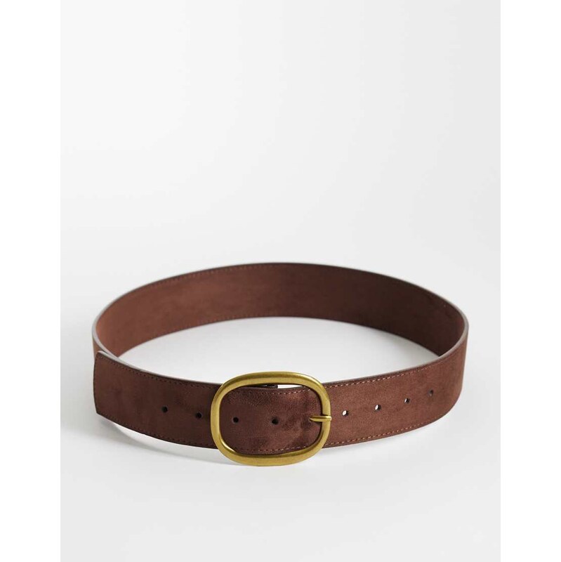 ASOS DESIGN waist and hip faux suede jeans belt in chocolate-Brown 115059215