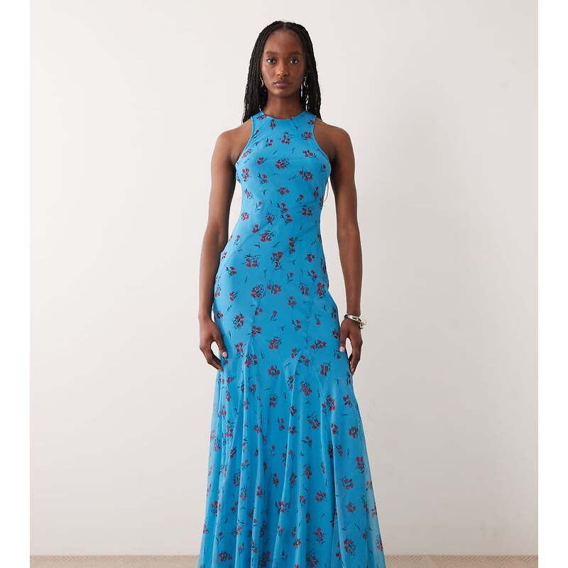 ASOS Tall ASOS DESIGN Tall racer neck bias maxi dress with godet hem 115522164
