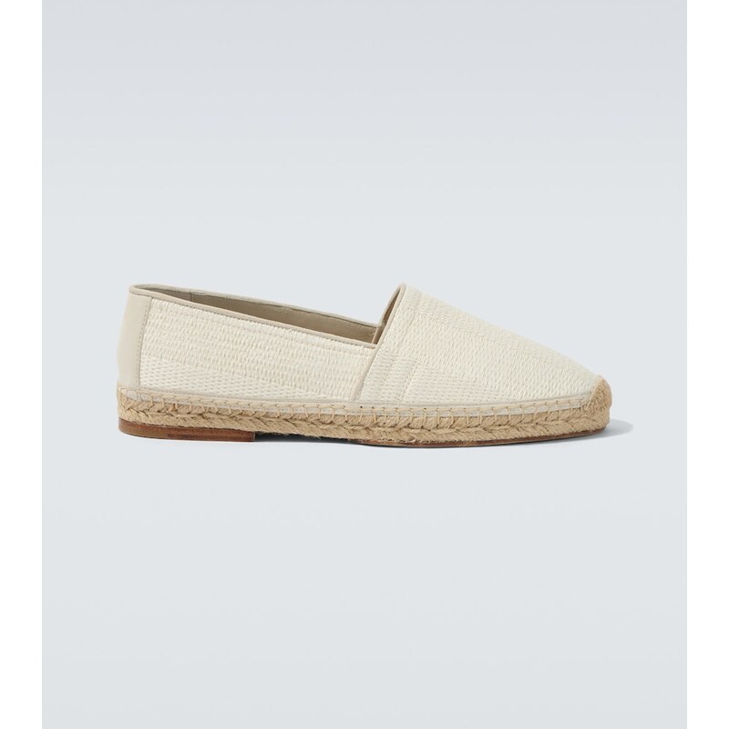 Brunello Cucinelli Suede-trimmed woven espadrilles