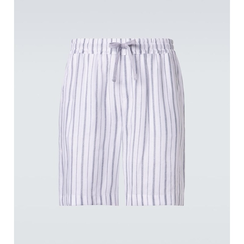 Fedeli Striped linen Bermuda shorts