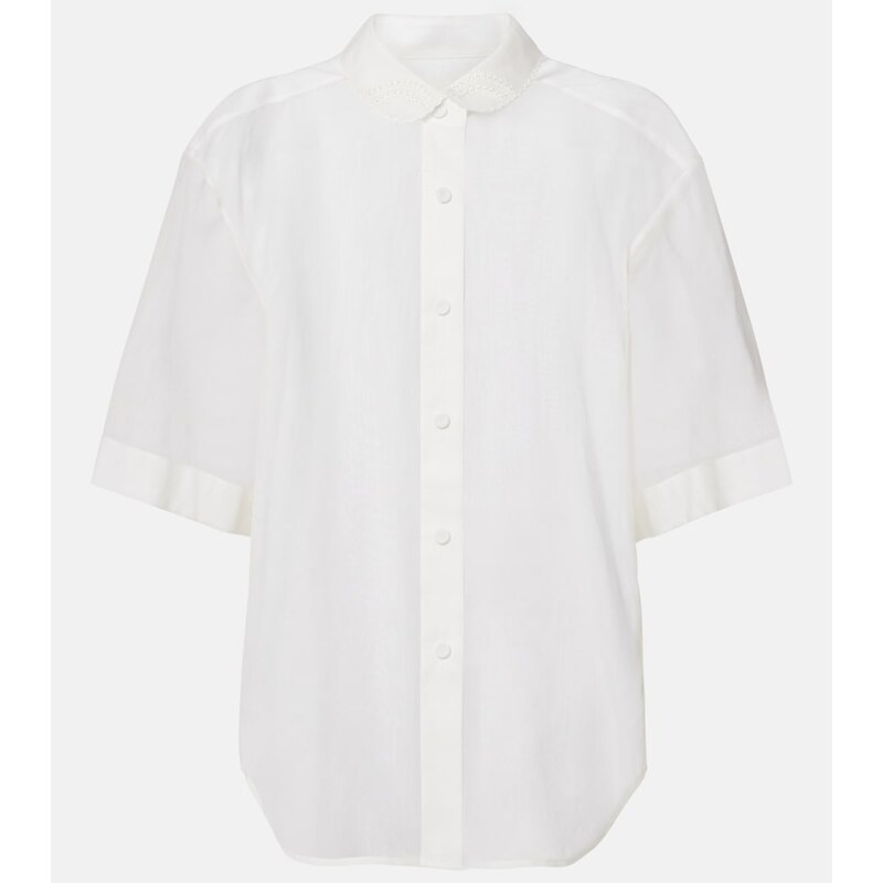 Róhe Embroidered cotton muslin top