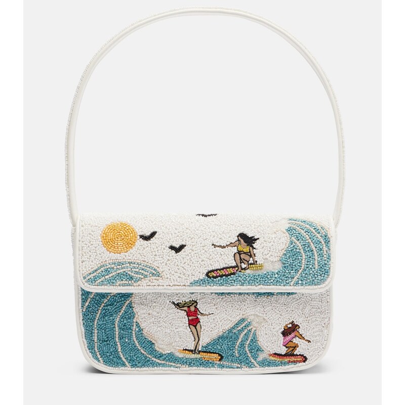 Staud Tommy beaded sequined shoulder bag