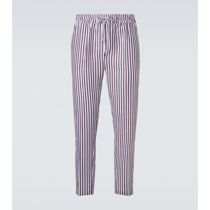 Fedeli Striped linen straight pants