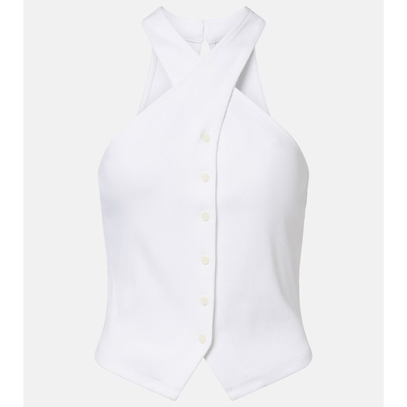 Veronica Beard Thea halterneck cotton-blend top