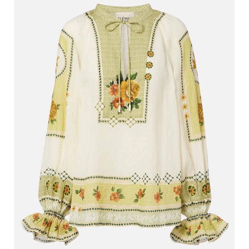 Alemais AlÃmais Dixie printed ramie blouse