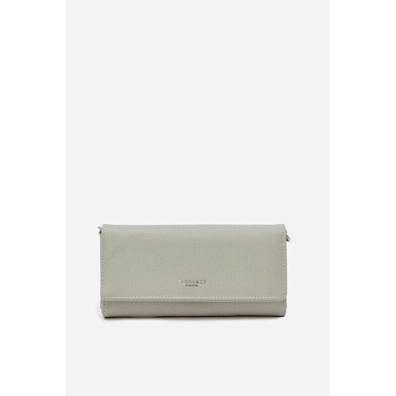 Flora&Co mentolová peněženka/taška 2-v-1 s třásní