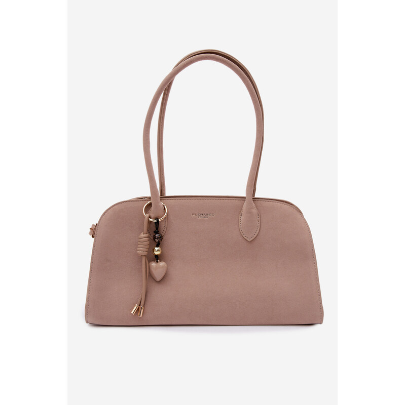 Flora&Co béžová kabelka ze semiše
