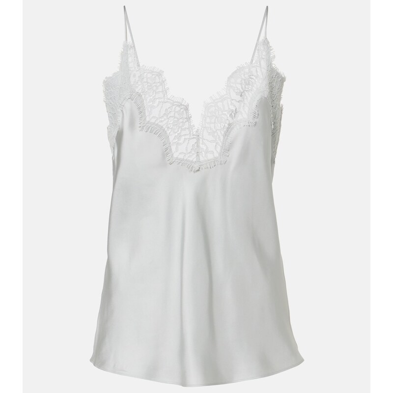 Róhe Lace-trimmed silk top