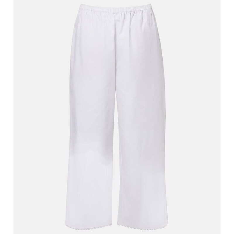 Róhe Embroidered cotton poplin wide-leg pants