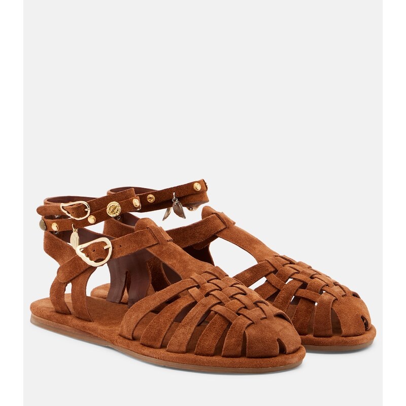 Ancient Greek Sandals Karina suede fisherman sandals