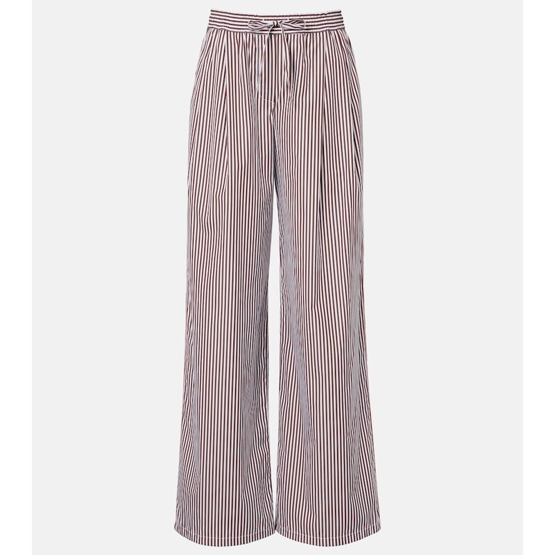 Dolce&Gabbana Striped cotton and silk wide-leg pants
