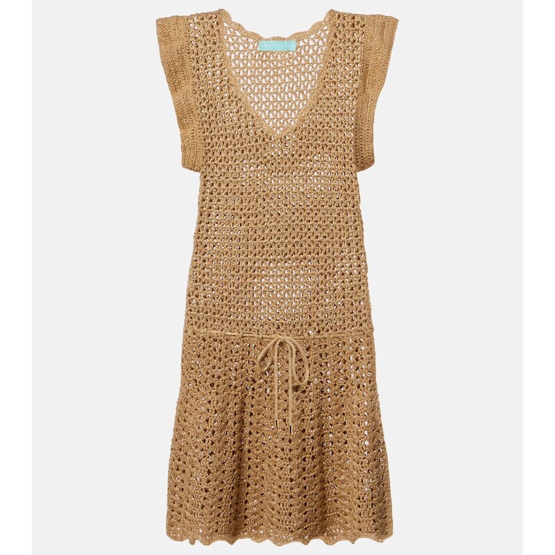 Melissa Odabash Annalise crochet lamÃ minidress