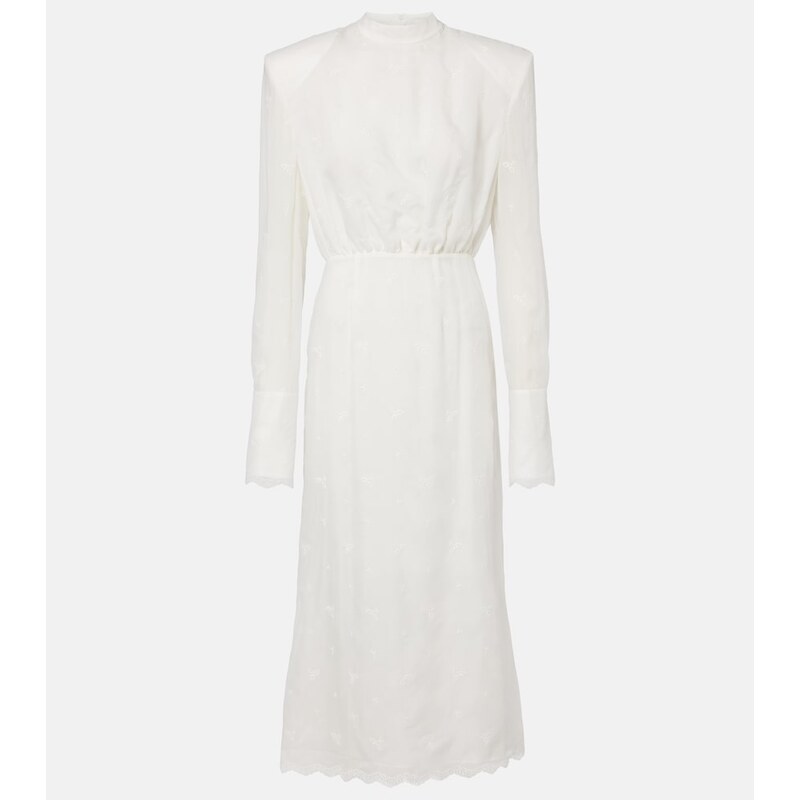 Magda Butrym Embroidered silk, wool and cotton-blend midi dress
