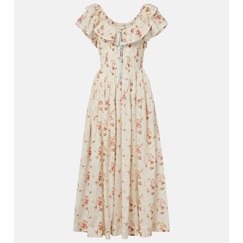 Dôen Illiana floral cotton midi dress