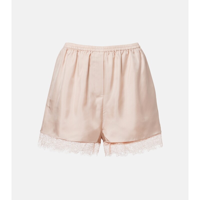 Róhe Lace-trimmed silk shorts