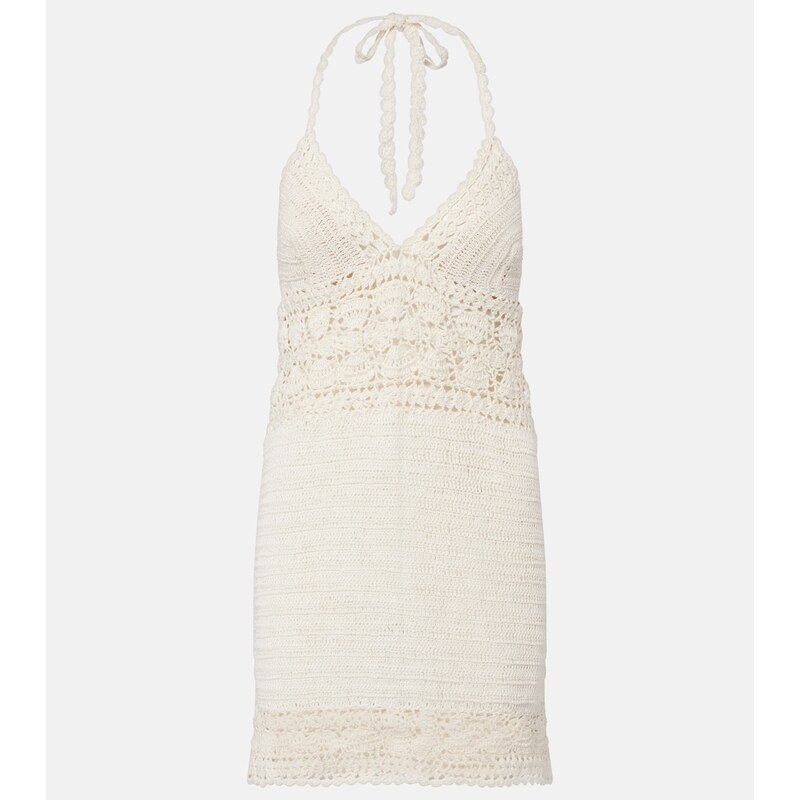 Anna Kosturova Filigree crochet cotton minidress