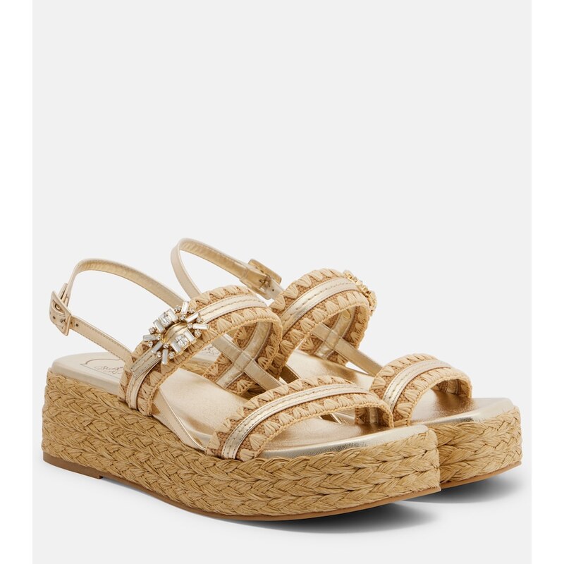 Roger Vivier Embellished platform espadrille sandals