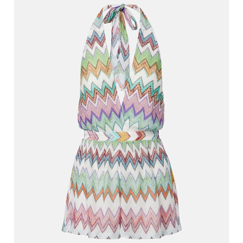 Dámská overala Missoni Zigzag lamé romper v barevném provedení