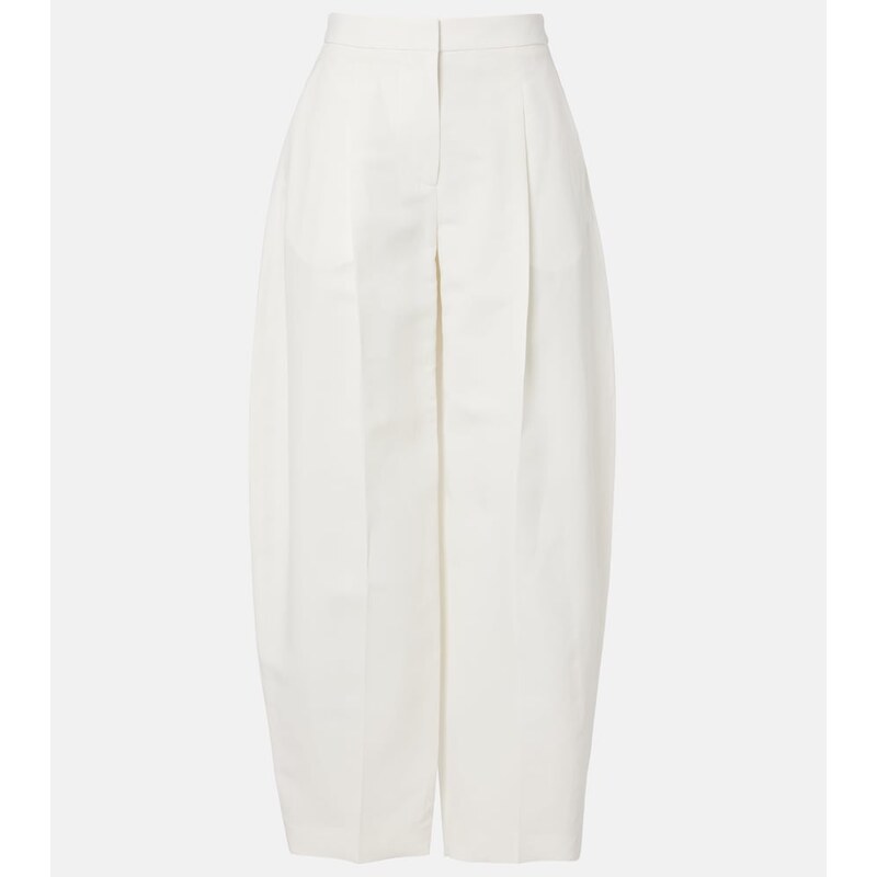 Alaia AlaÃ¯a Poplin barrel-leg pants