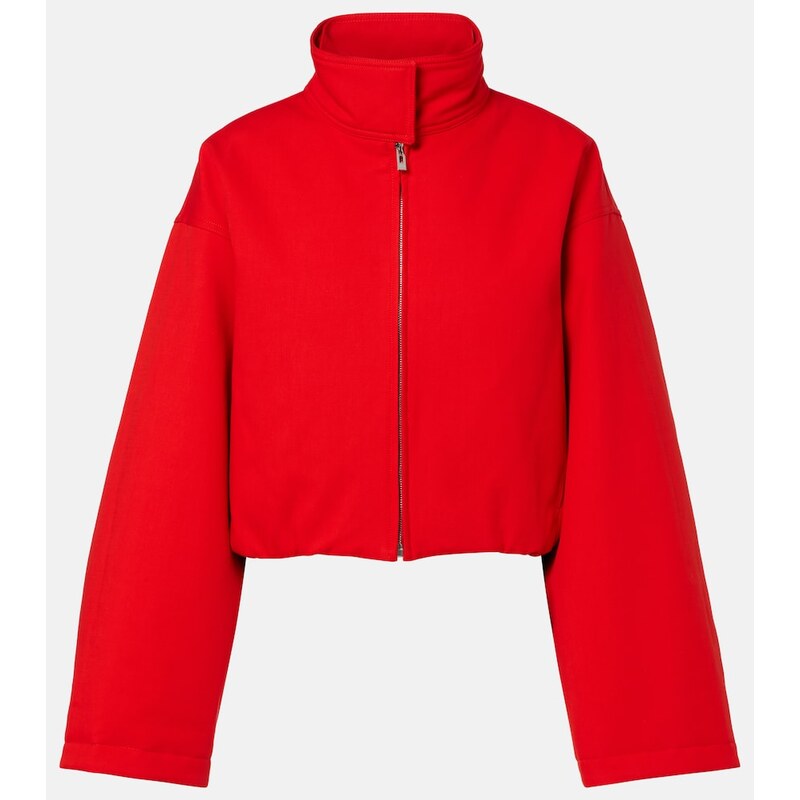 Alaia AlaÃ¯a Layered cotton bomber jacket