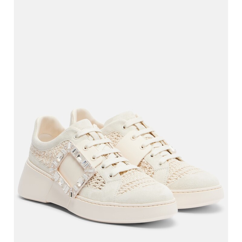 Roger Vivier Viv Skate suede-trimmed platform sneakers