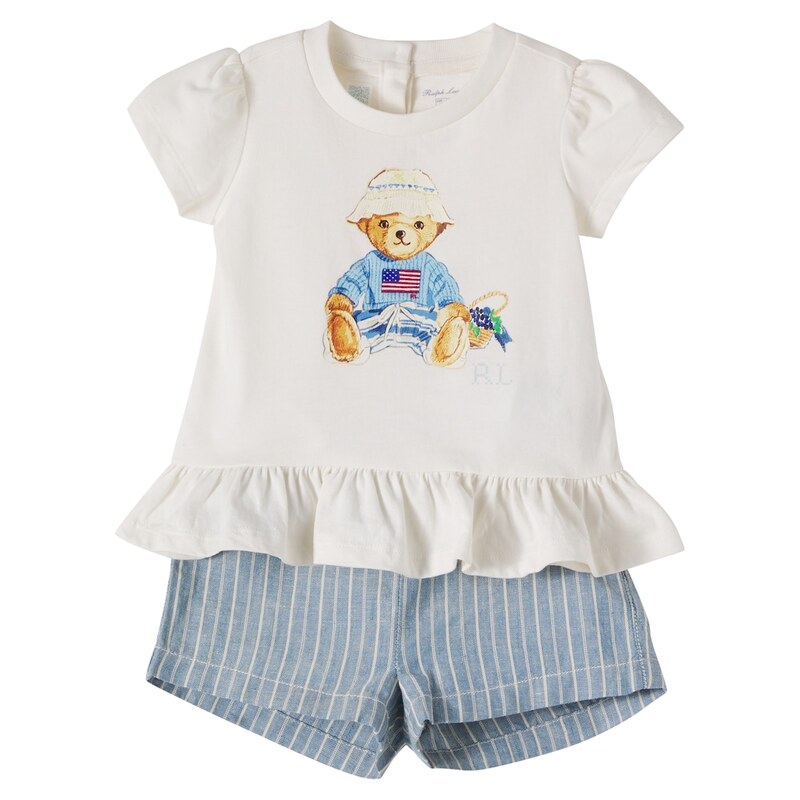 Polo Ralph Lauren Kids Baby cotton top and shorts set