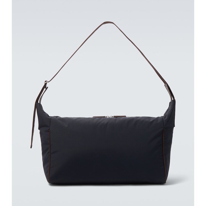 The Row Logan E/W leather-trimmed crossbody bag