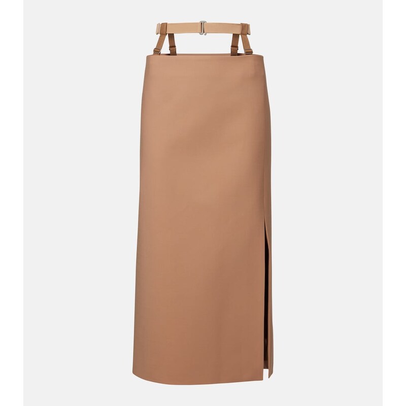 Mugler Cutout wool-blend pencil skirt