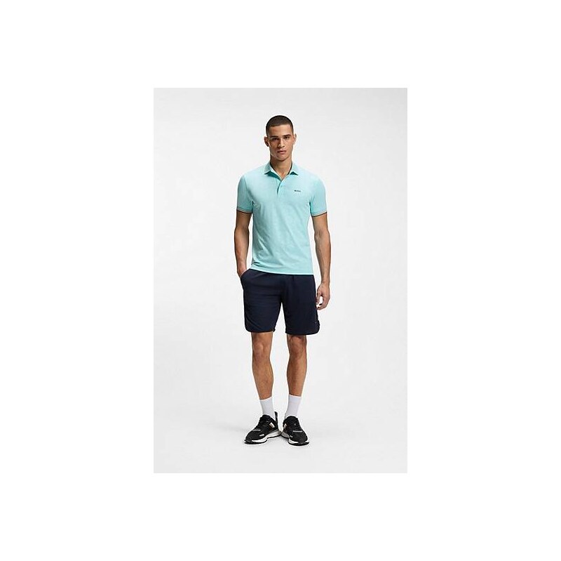 Active Slim-fit polo shirt with embossed tennis-ball pattern 115059920
