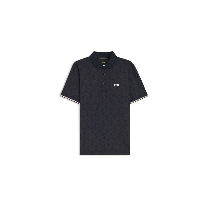 Active Slim-fit polo shirt with embossed tennis-ball pattern 115059919