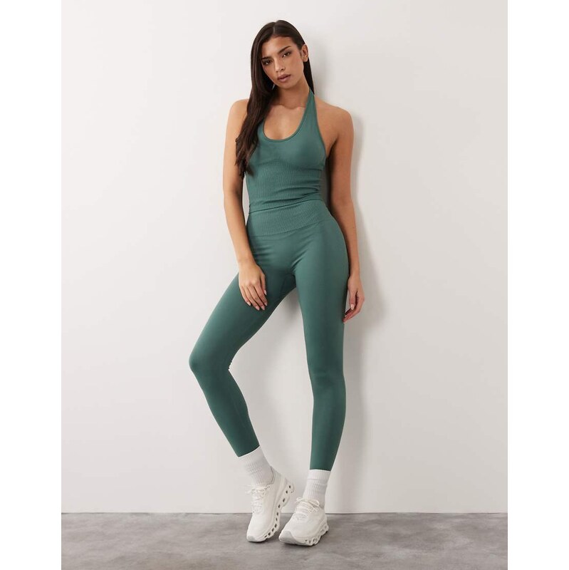 4505 sculpting seamless high waist gym legging in sage-Blue