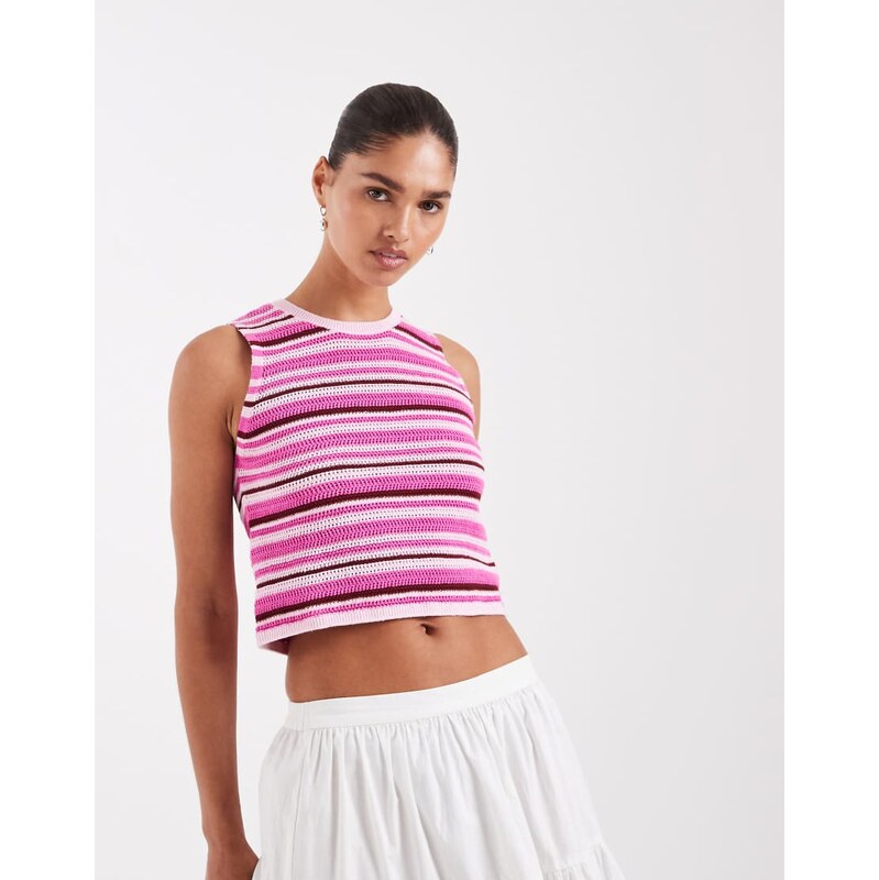 JJXX knitted top in pink stripe 115521713