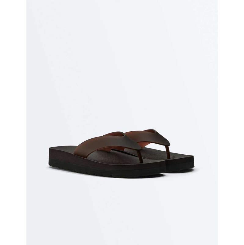 OYSHO Platform beach sandals in brown 115071155