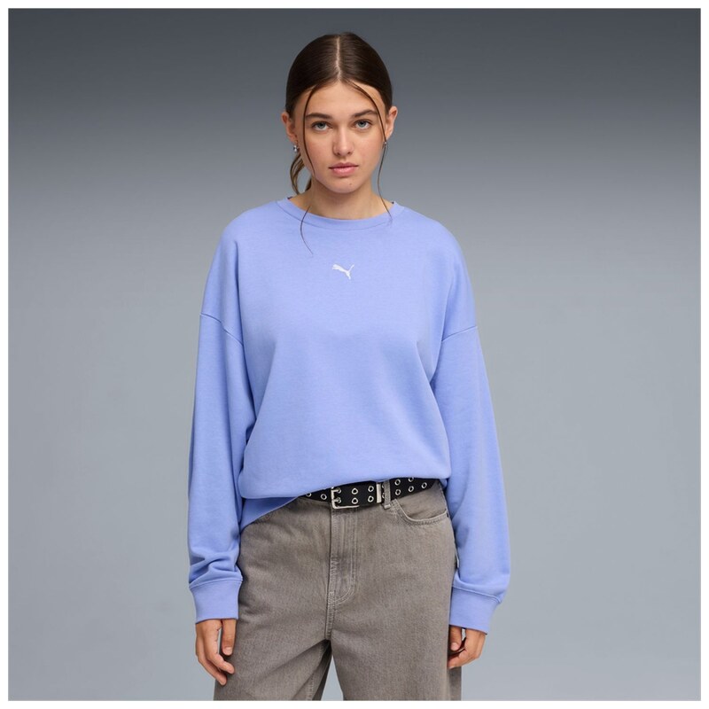 PUMA - ESS OVERSIZED CREW DÁMSKÁ BAVLNĚNÁ MIKINA