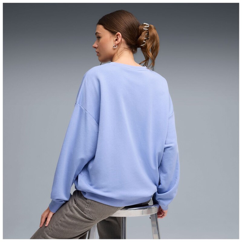 PUMA - ESS OVERSIZED CREW DÁMSKÁ BAVLNĚNÁ MIKINA