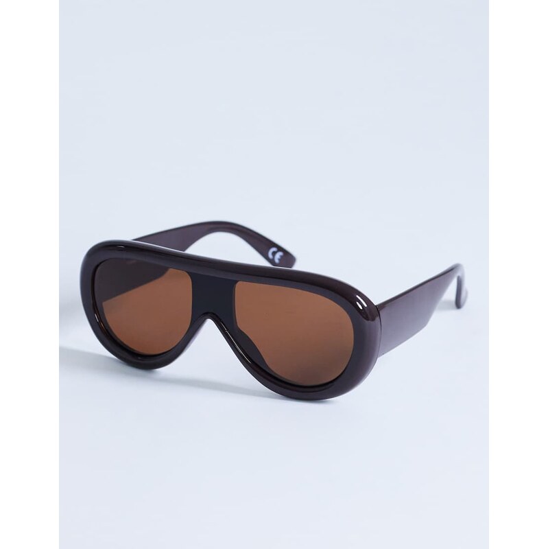 Topshop Sardinia aviator sunglasses in brown