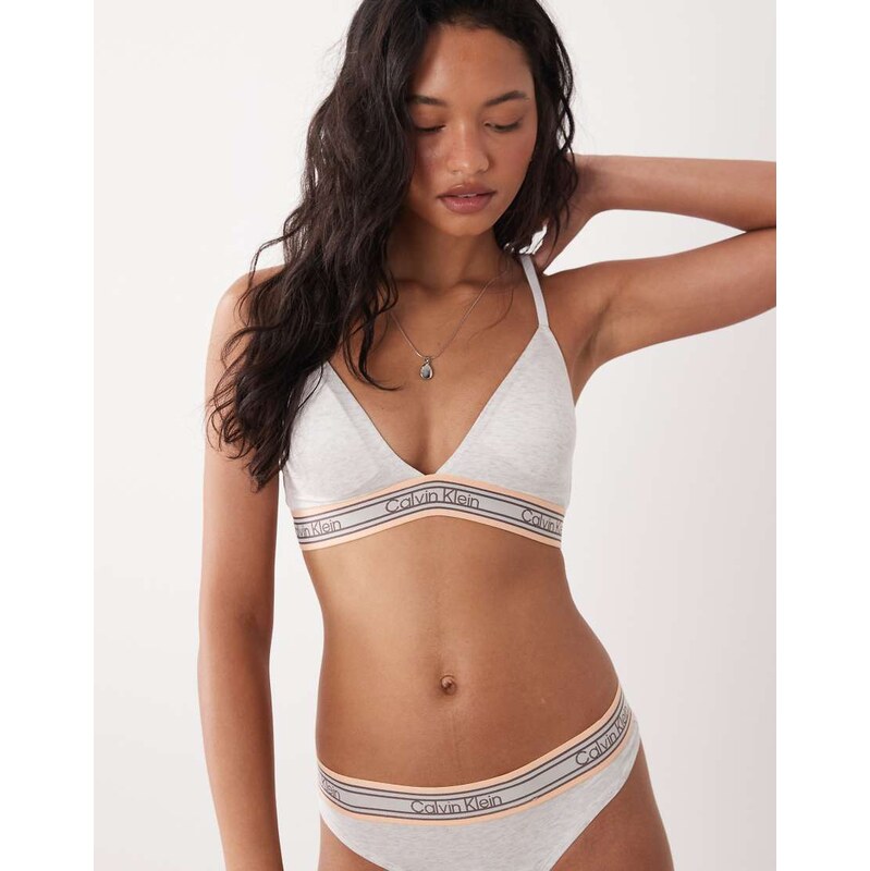 Calvin Klein Icon Cotton Modal lightly lined triangle bra in white 115070969