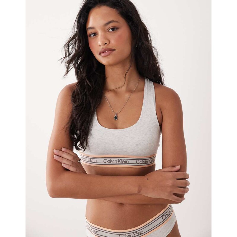 Calvin Klein Icon Cotton Modal unlined bralette in white 115070967