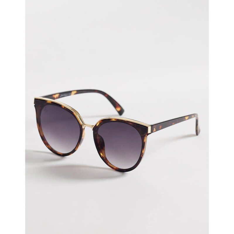 Jeepers Peepers large round sunglasses in black and tort 115409065