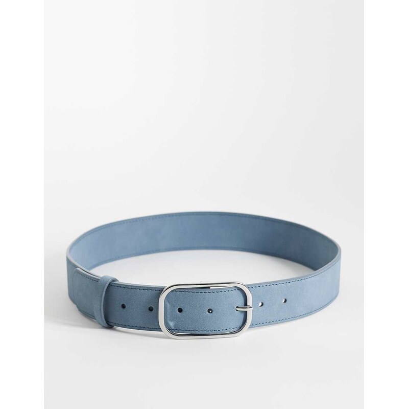 ASOS DESIGN faux suede low waist jeans belt in blue 115071073
