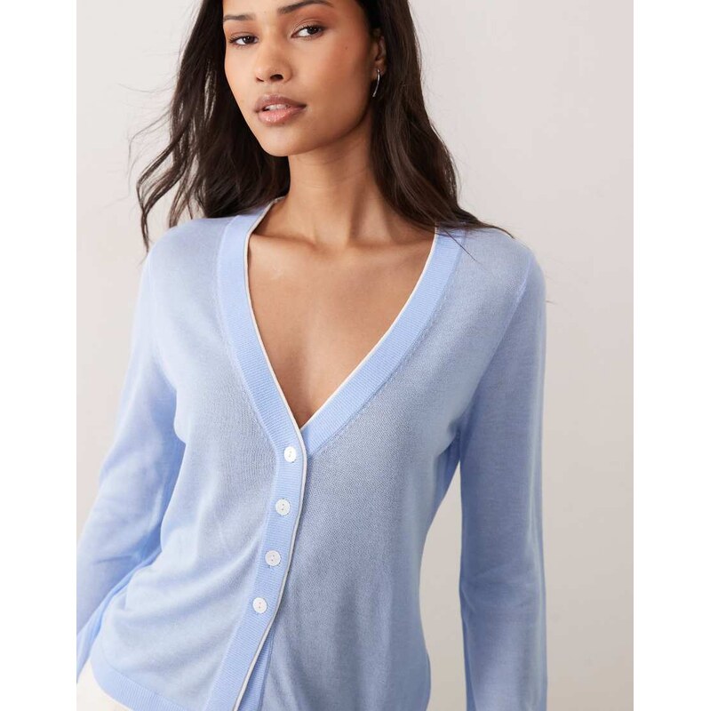 ASOS DESIGN double layered cardigan in blue