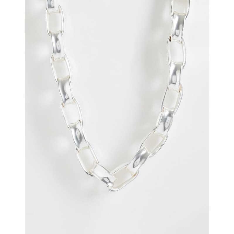 Mango chunky chain necklace in silver 115071132