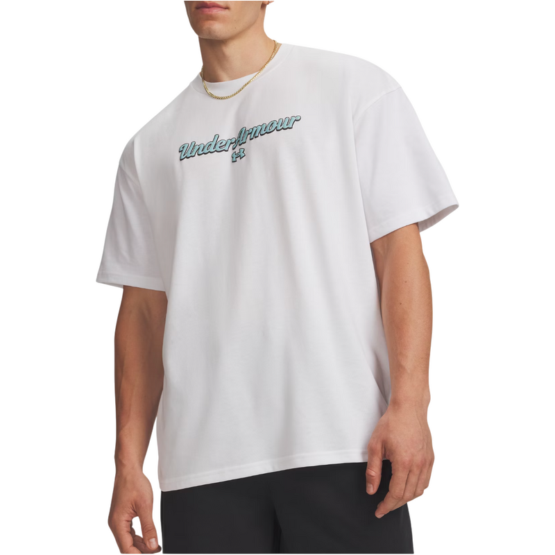 Triko Under Armour Heavyweight Wordmark SS pánské